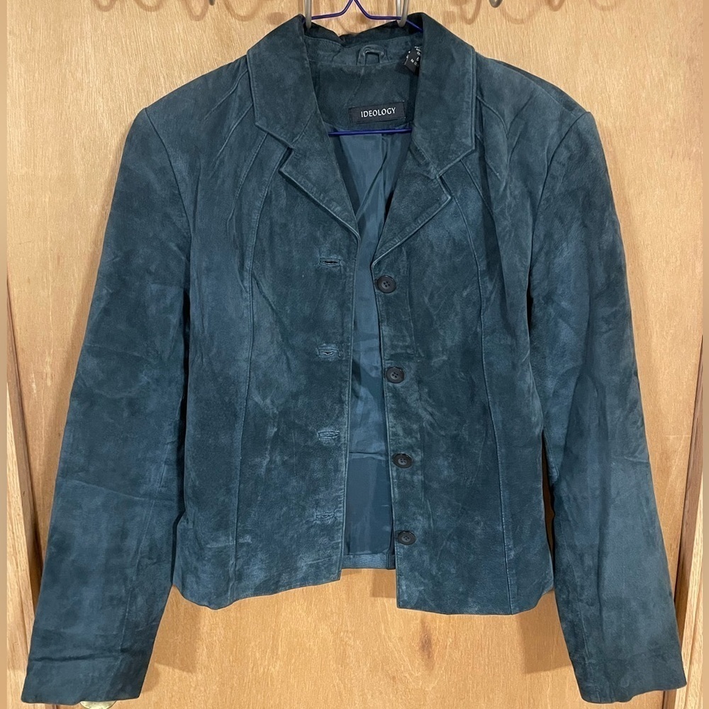 IDEOLOGY- teal color 100% suede jacket